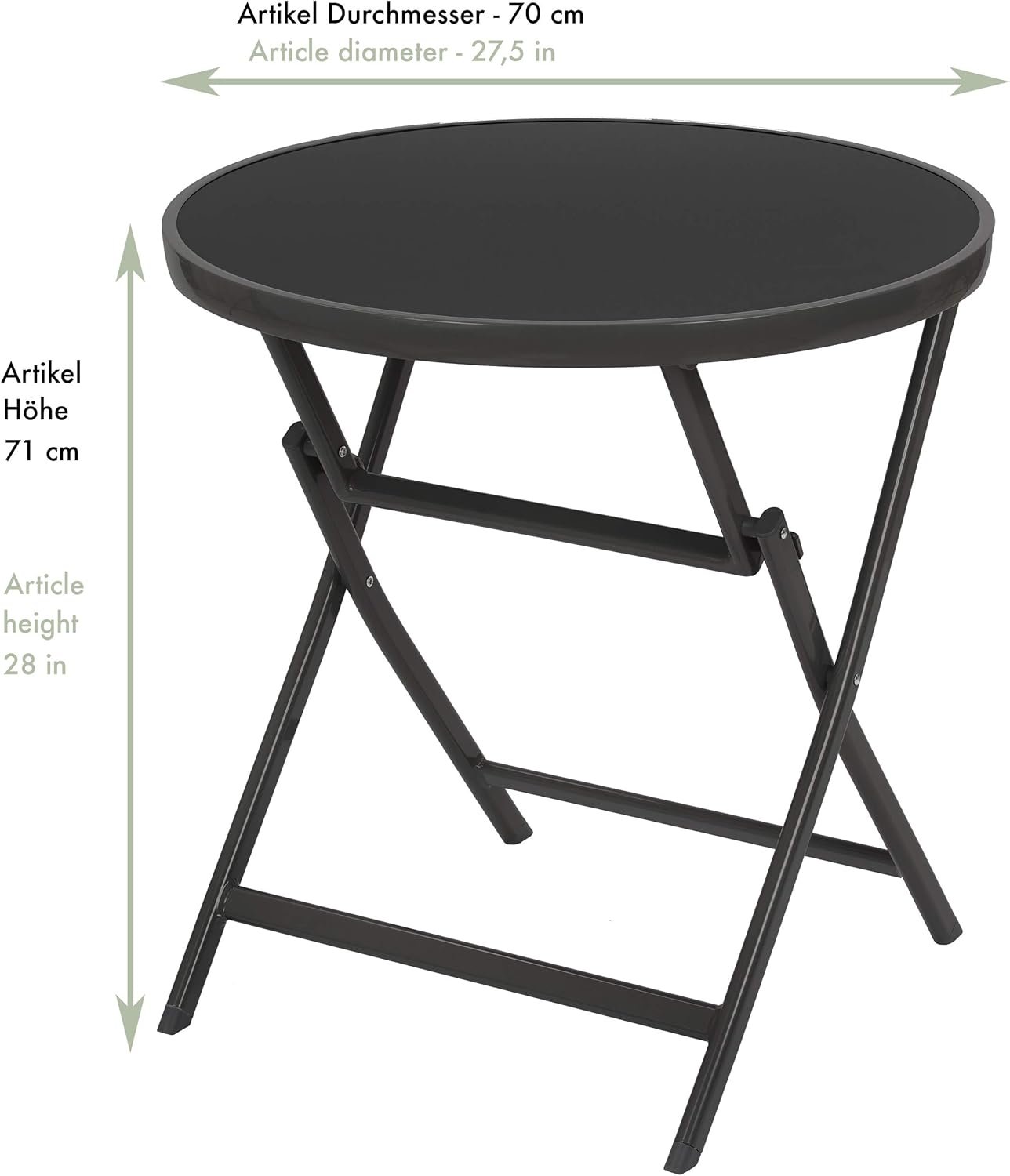 Salon de jardin BRUBAKER Milano – Table ronde et chaises pliantes – Image 5