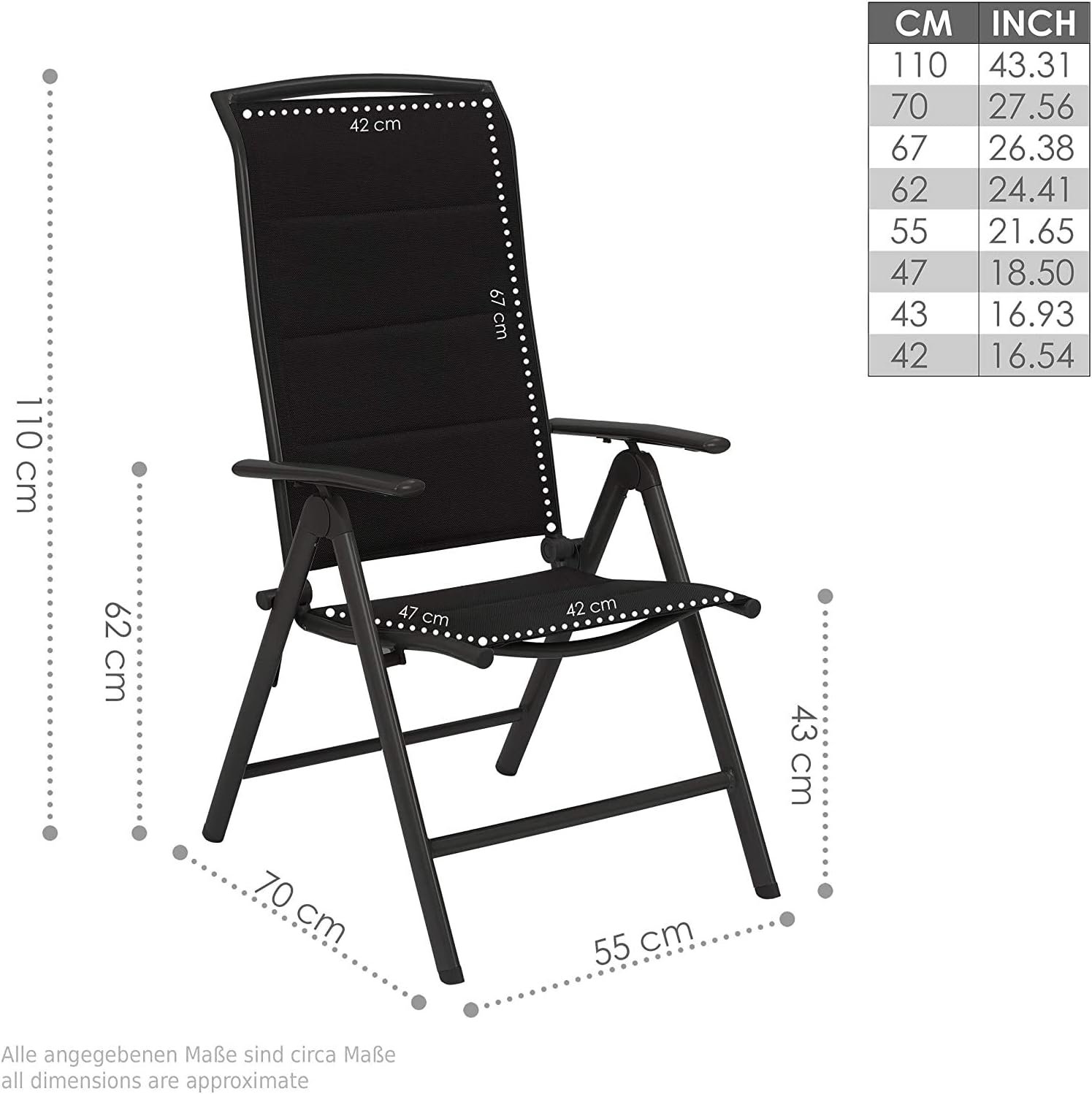 Salon de jardin BRUBAKER Milano – Table ronde et chaises pliantes – Image 3