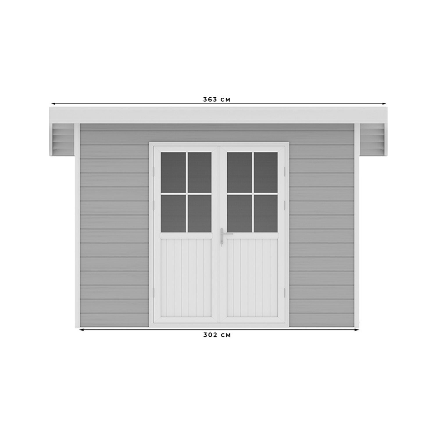 Abri de jardin composite SINTRA – 9 m2 gris clair – Prix usine – DESTOCKAGE – Image 4