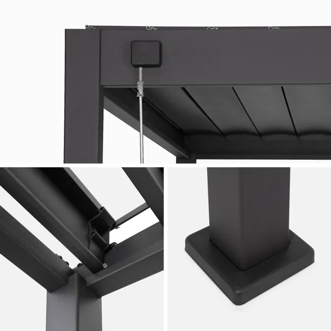 Pergola Bioclimatique gris anthracite – Triomphe – 3x4m. aluminium. à lames orientables TRIOMPHE 4X3M – Image 7