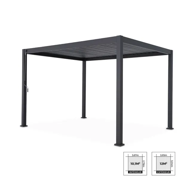 Pergola Bioclimatique gris anthracite – Triomphe – 3x4m. aluminium. à lames orientables TRIOMPHE 4X3M – Image 3